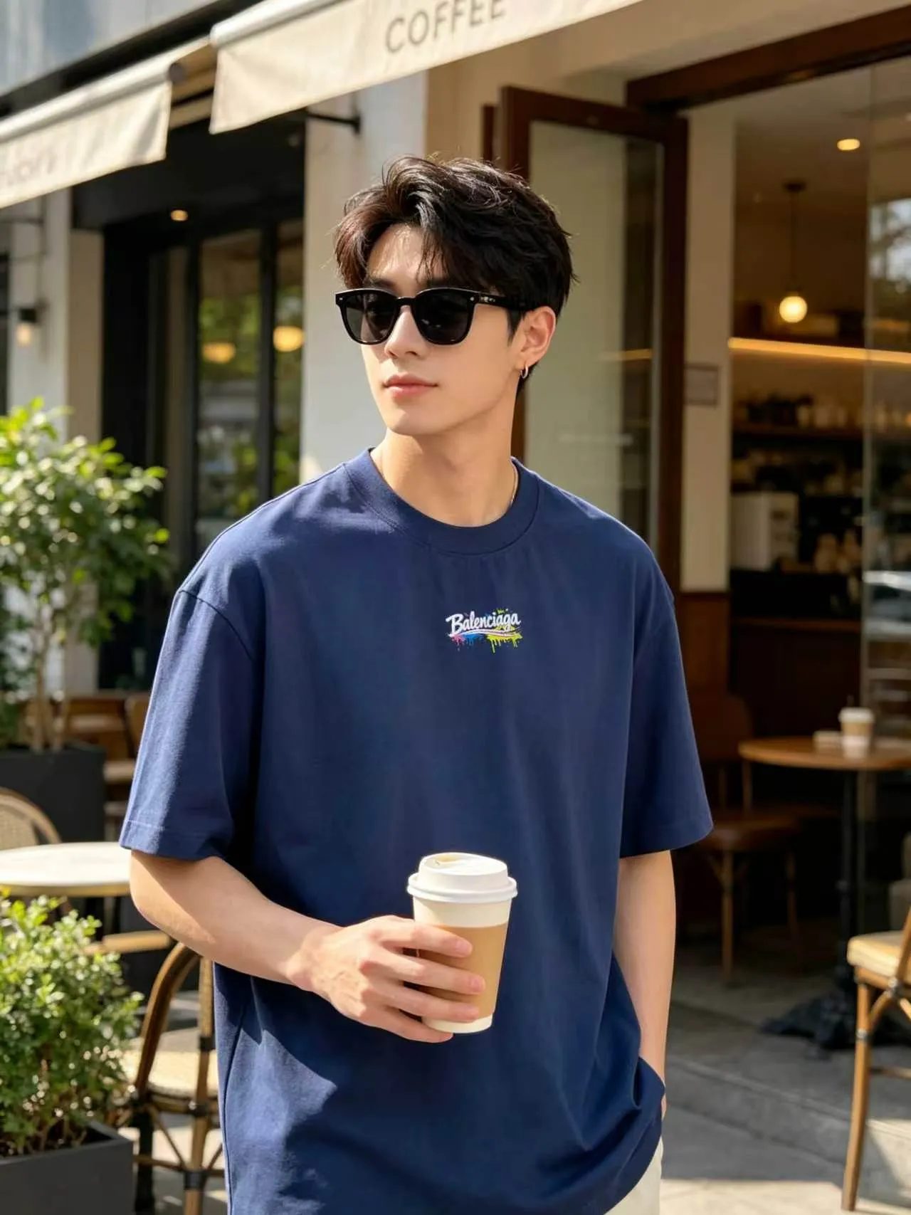 Balenciag/ New Arrival ， ， ， ， T Same Style。 :Black White Blue Gray Size:S（90-130 ） M（125-140 ） L（135-160 ） XL（160-180 ） XXL（180-210 ）